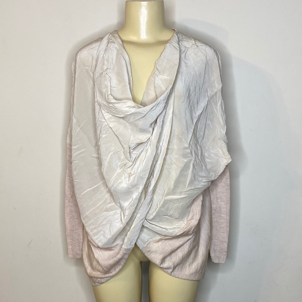 Allsaints Draped 100% Merino Faux Wrap Sweater Top Size XS